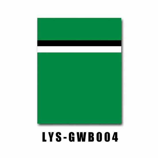 Folha de gravação de três camadas verde branco preto