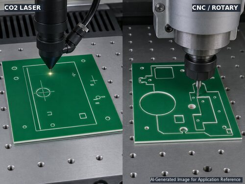 LYS-7135 CO2 Laser and CNC Rotary green white engraving plastic processing